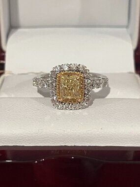 Natural Yellow Diamond Ring, 1.23 Carat
